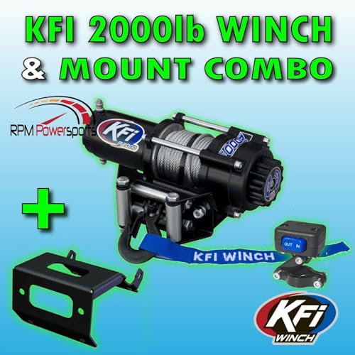 Winch eléctrico KFI A2000 2000lb con kit de montaje miniatura 3