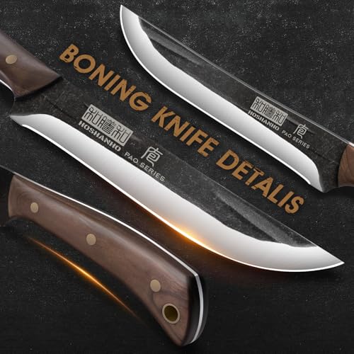 HOSHANHO 6.7 Inch Boning Knife for Meat Cutting, Super Sharp Fillet Knife for Fish, High Carbon Steel Hand Forged Butcher Knives for Brisket Trimming, BBQ, Camping - Image 3