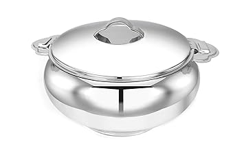 PRADEEP Pearl Stainless Steel Insulated Serving Casserole, 3.5 L, 1-Piece, Silver