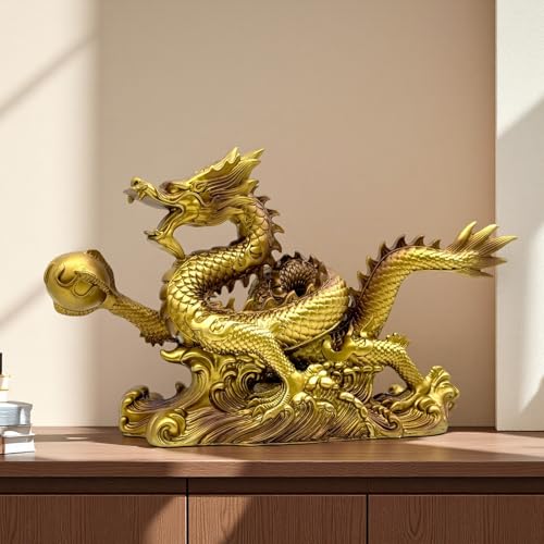 Estatua Dragón Feng Shui Chino Resina 13.6 pulg