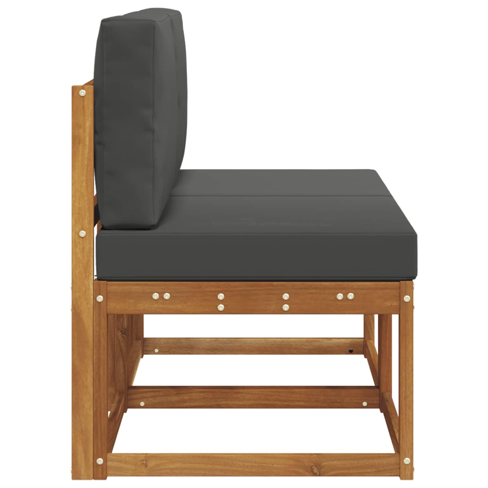 vidaXL 2 Stück Outdoor Mittelsofa Massivholz Akazie, Moderne, wetterfeste Gartenmöbel, vielseitige Entspannung, Akazienholz, gemütliches Draußenleben
