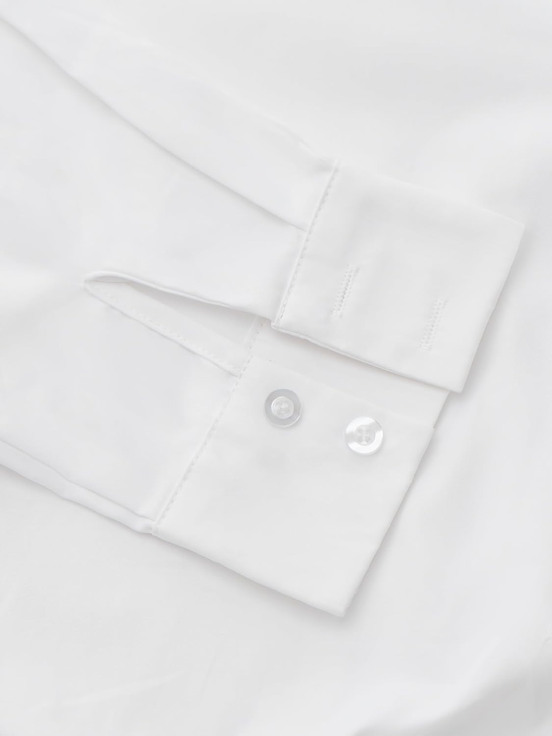 Women's Long Sleeve Button Down Shirt, Cinched Waist Blouse with Button Cuffs, Casual & Office Wear Tops - Image 6