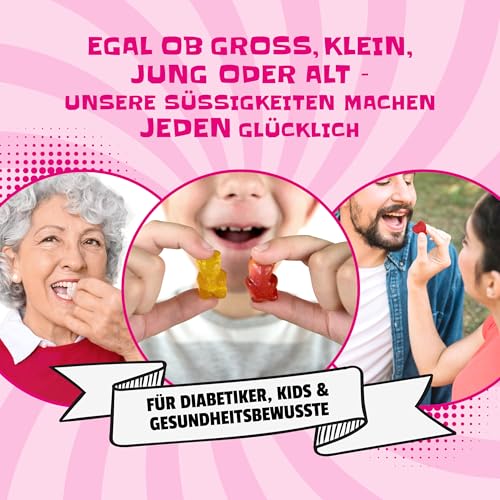 Nordthy Zuckerfreie Süßigkeiten Mix 290g – Original Dänisches Weingummi/Fruchtgummi ohne Zucker – Low Calorie Gummibärchen/Colaflaschen/Herzen/Mini Gums – Gesunde Diabetiker Süssigkeiten