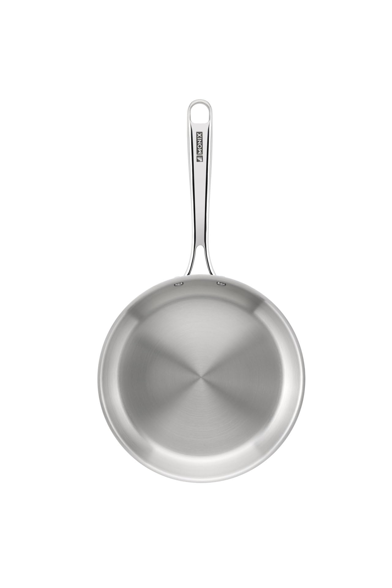 MONIX Planet Inox | Set sartenes 20-24-26 cm, acero inoxidable 18/10 | Acero Inoxidable 18/10, estructura triply acero Inox exterior, núcleo aluminio y acero Inox interior, apta para todo tipo de
