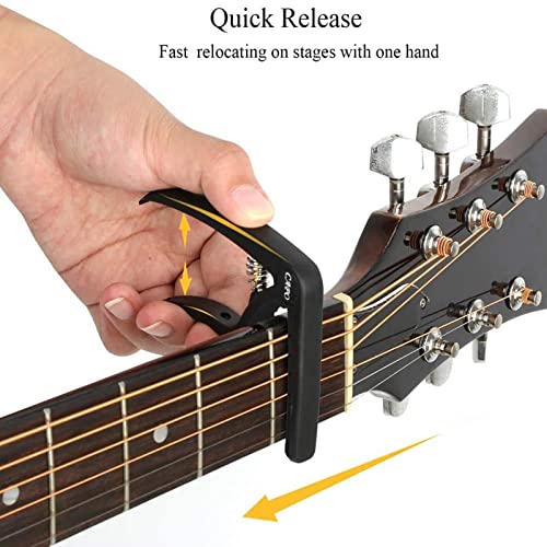 Capodastre Guitare avec 5 Mediators Unique Utilisation à Une Main Changement Rapide en Alliage d’aluminium Noir Capos… - Les Beatles, Paul McCartney, John Lennon, RIngo Starr, George Harrison Capodastre Guitare avec 5 Mediators Unique Utilisation à Une Main Changement Rapide en Alliage d'aluminium Noir Capos… – Image 3