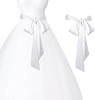 Vista 121 de obmwang Cinturón de satén de boda para ocasiones especiales, faja nupcial de 4 pulgadas de ancho, doble cara