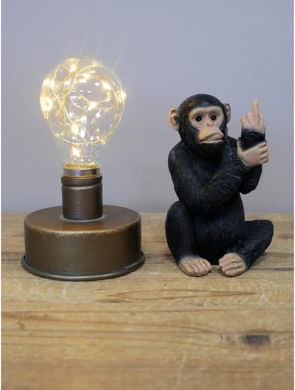Small Up Yours Gorilla Monkey Ornament Resin Statue Ape Sculpture Middle Finger Novelty Figure