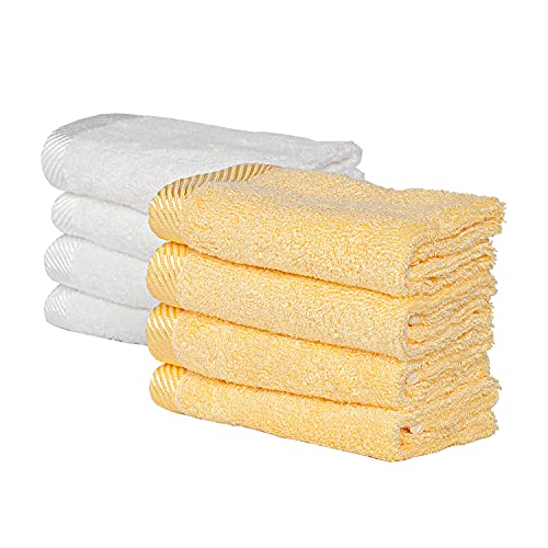 Image of Sweet Child 8-Pack Baby Washcloths -Super Soft Rayon,Wash Cloths for Newborn,Infants and Kids, Bath Baby Towels, for Body and Face (Yellow /White)