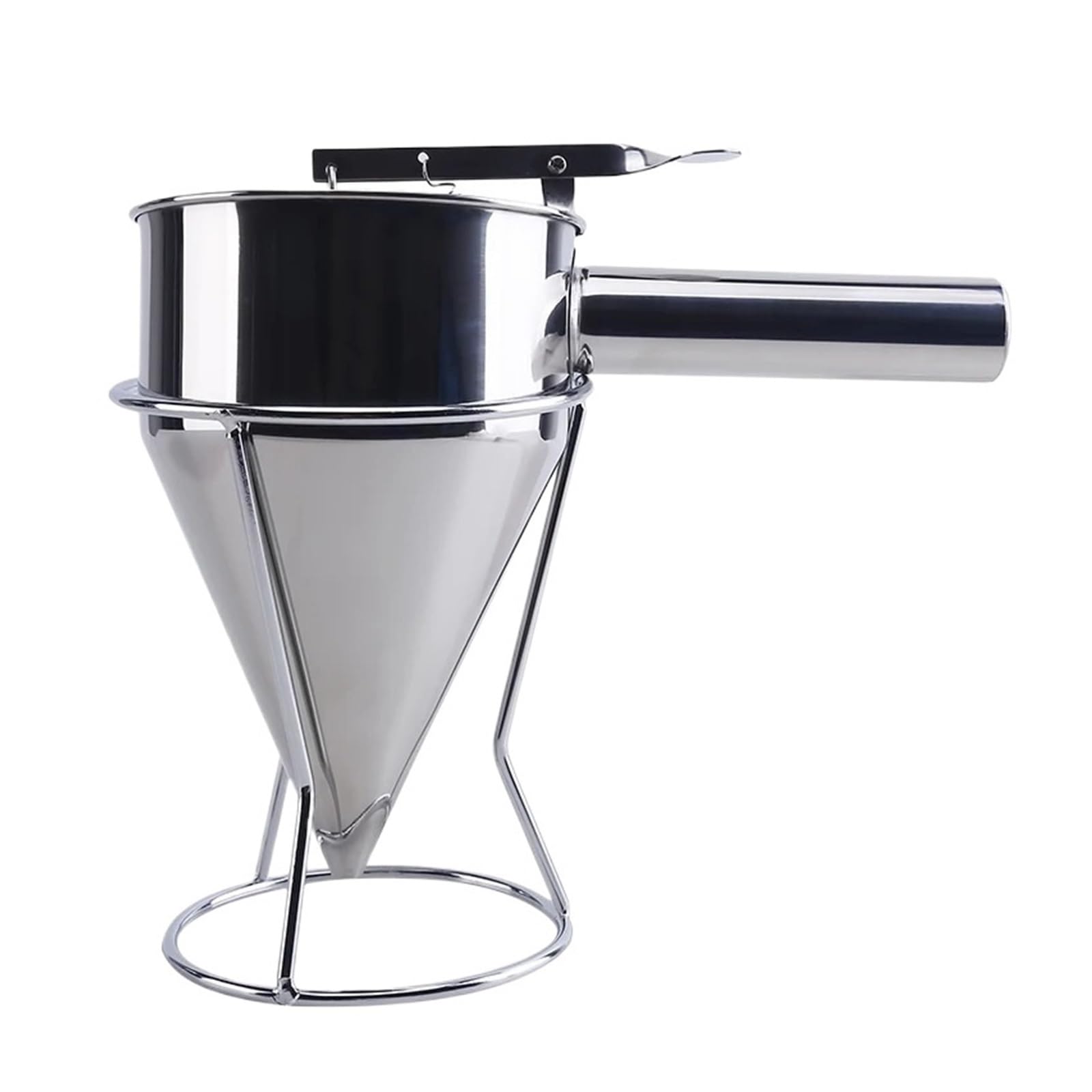 Embudo de pistón Takoyaki de acero inoxidable para hacer gofres Taiyaki con soporte para salsa de crema dosificadora de electrodomésticos de cocina para cocinar deliciosas golosinas