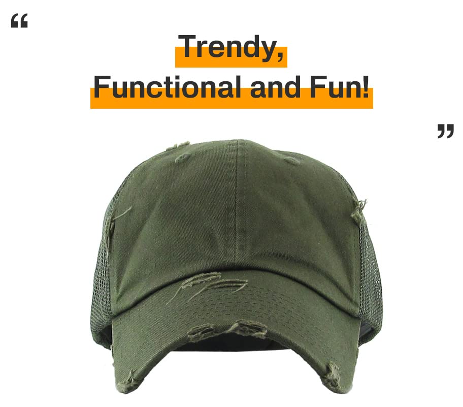 Image of KBETHOS Vintage Washed Distressed Cotton Dad Hat Baseball Cap Adjustable Polo Trucker Unisex Style Headwear