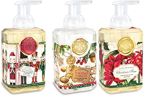 SPECIAL HOLIDAY EDITION: Michel Design Works 3-PACK Holiday Foaming Soaps - Christmas Time, Nutcracker, Holiday Treats