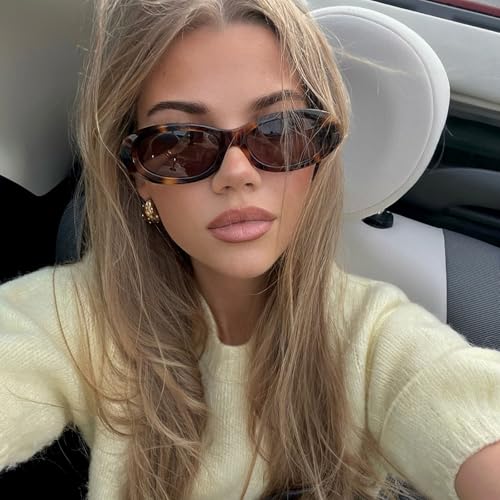 JUDOO Retro Oval Sunglasses for Women Men 90s Vintage Cat Eye Glasses Oval Glasses UV400 Protection Driving Sun Glasses2