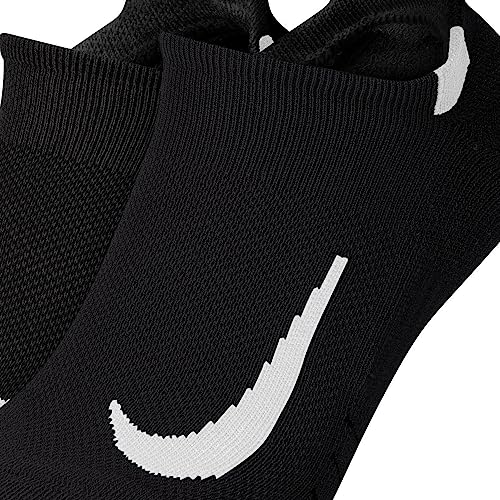 Nike Multiplier Running No Show Socks 2-Pair Pack Black/White SM (4-6 Big Kid, Women's Shoe 4-6)2