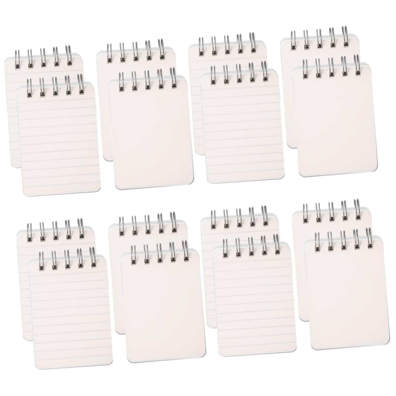 NUOBESTY 16pezzi Taccuini Portatili Spirale Mini Blocchi Note Per Ufficio e Scuola Libri Pagine Bianche e Righe Design Compatto e Pratico Per Appunti e Schizzi