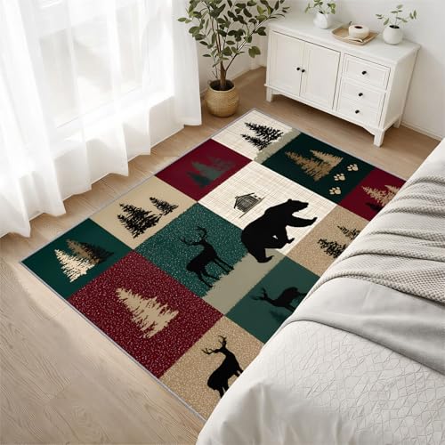 Tapete rústico 2x3 para dormitorio, antideslizante y lavable miniatura 5