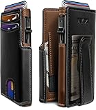 miyozi Men Wallet,with Money Clip Coins Pocket ID Window,Slim Front Pocket RFID Blocking Pop-up Card Holder 3.9