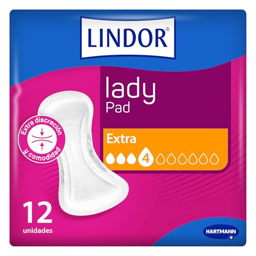 Lindor Lady: Compresas para Mujeres con Pérdidas de Orina, Extra, Protectores y Absorbentes para Incontinencia, 12 unidades