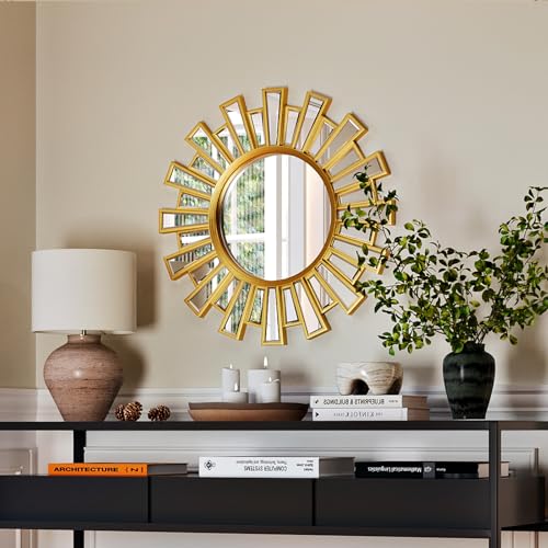 CozyDH Decorative Sunburst Mirror Gold - Large Sun Mirror for