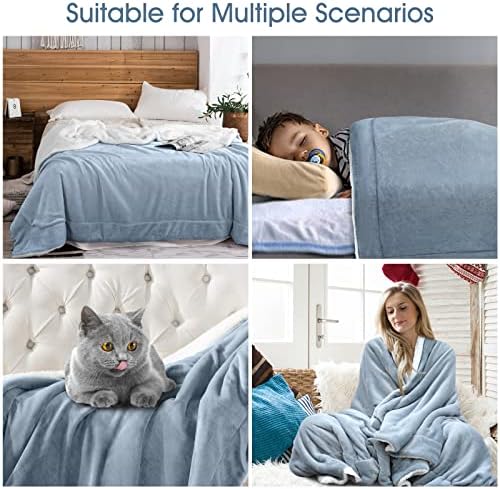 Lubardy Fleece Blanket Soft Warm Throw for Bed Sofa Lightweight Twin/Double Size Silver Grey 150*200cm