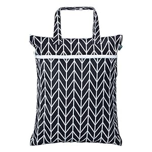 Teamoy Travel Hanging Wet Dry Bag Organizer (17.3 x 13.4 inches) with Two Compartments for Cloth Diaper, Laundry…