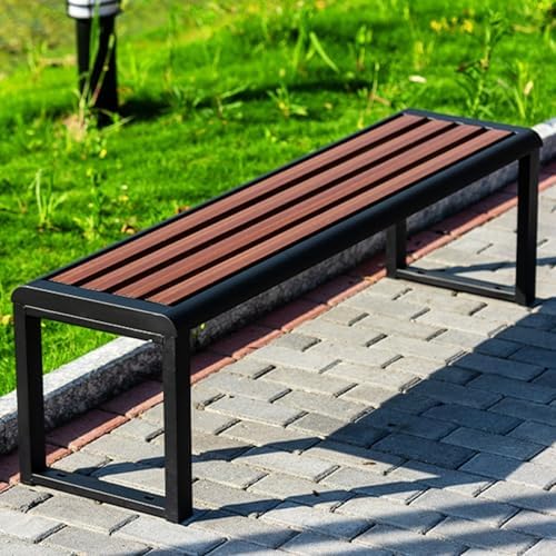 Durable Outdoor Garden Bench for Two - Backless Slatted Seating, Weatherproof Design Perfect for Porch, Yard, Park & Patio Use