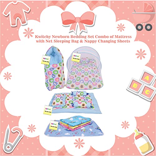 Image of Kwitchy New Born Baby Bedding Set Essential Combo Pack (0-6 Months) (4PCS Set)