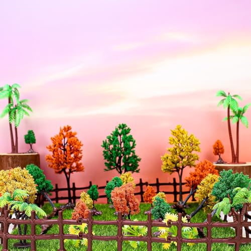 Folmywy 10 Pcs Miniature Fences Model Kit Plastic Figurines Decoration Artificial Diorama Supplies Accessories for DIY Landscape Scenery Garden Farm Animals Barn Paddock Building - Image 5
