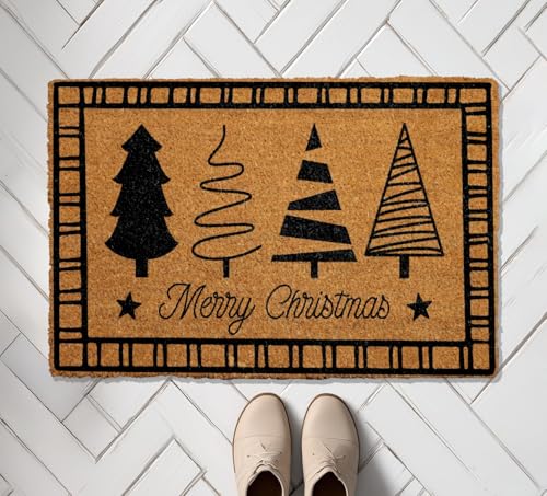 Festive Pine Tree Christmas Doormat - Durable Coir Welcome Mat for Holiday Decor - Perfect Housewarming Gift - Image 4
