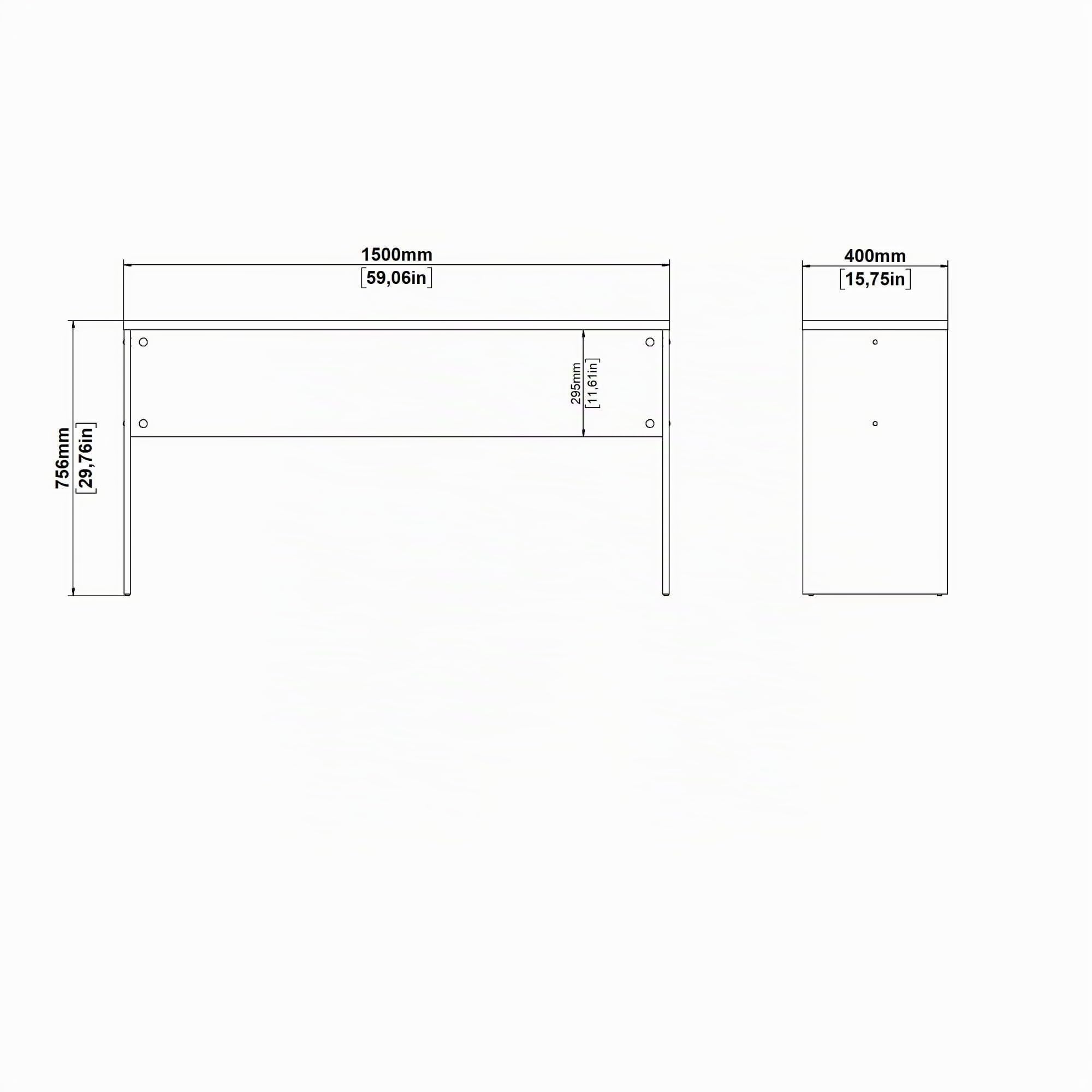 Bissolo Casa Scrivania Gaming Moderna, 150x40x75,6 cm, Grigio Opaco, Design Rettangolare, Laminato