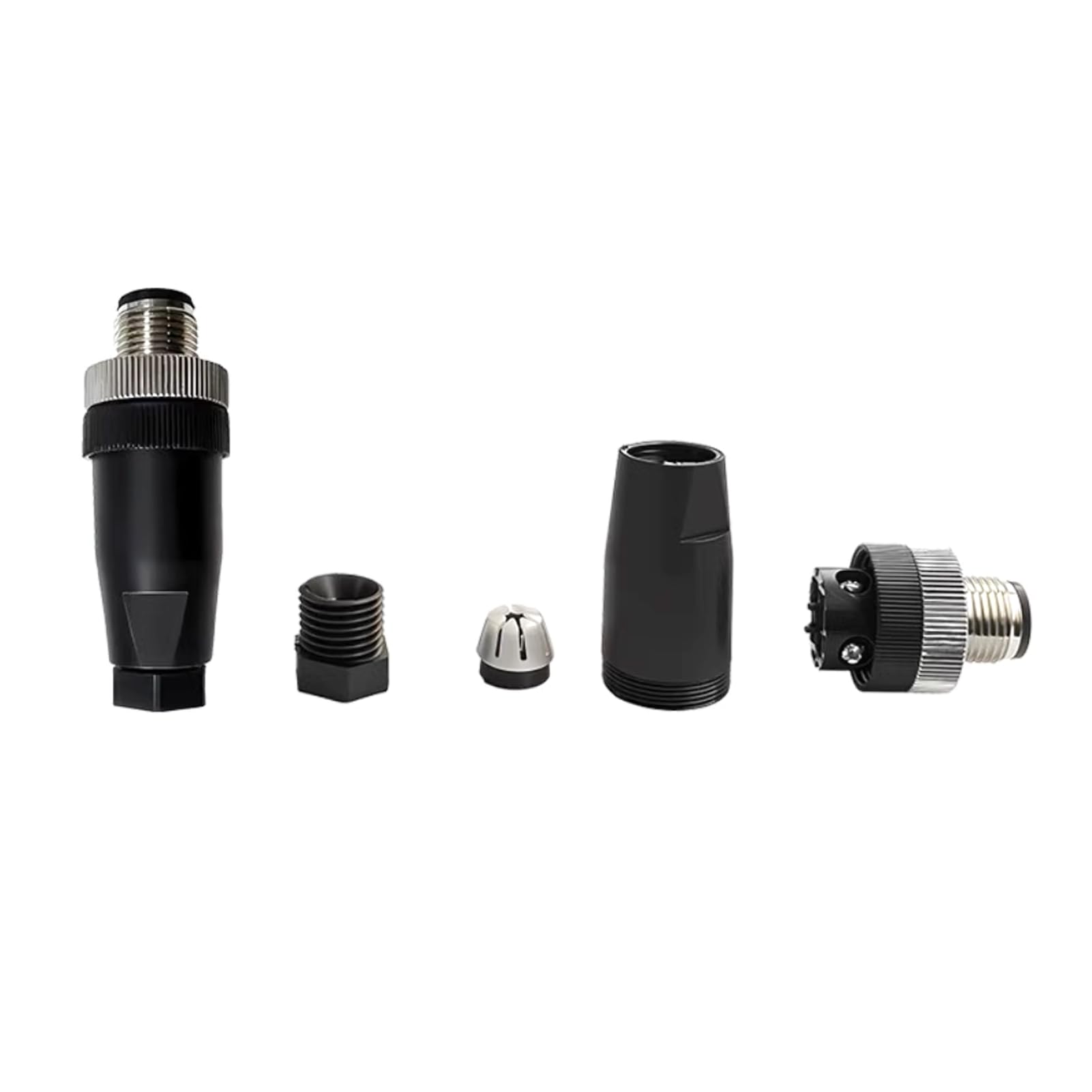 5 Pezzi M12 8 Poli Maschio Connettore, Connettore Circolare a 8 Pin Montaggio sul Campo IP67 Impermeabile A Codificati Diritto Vite Giunto Non Schermato per l'automazione Industriale 60V 4A