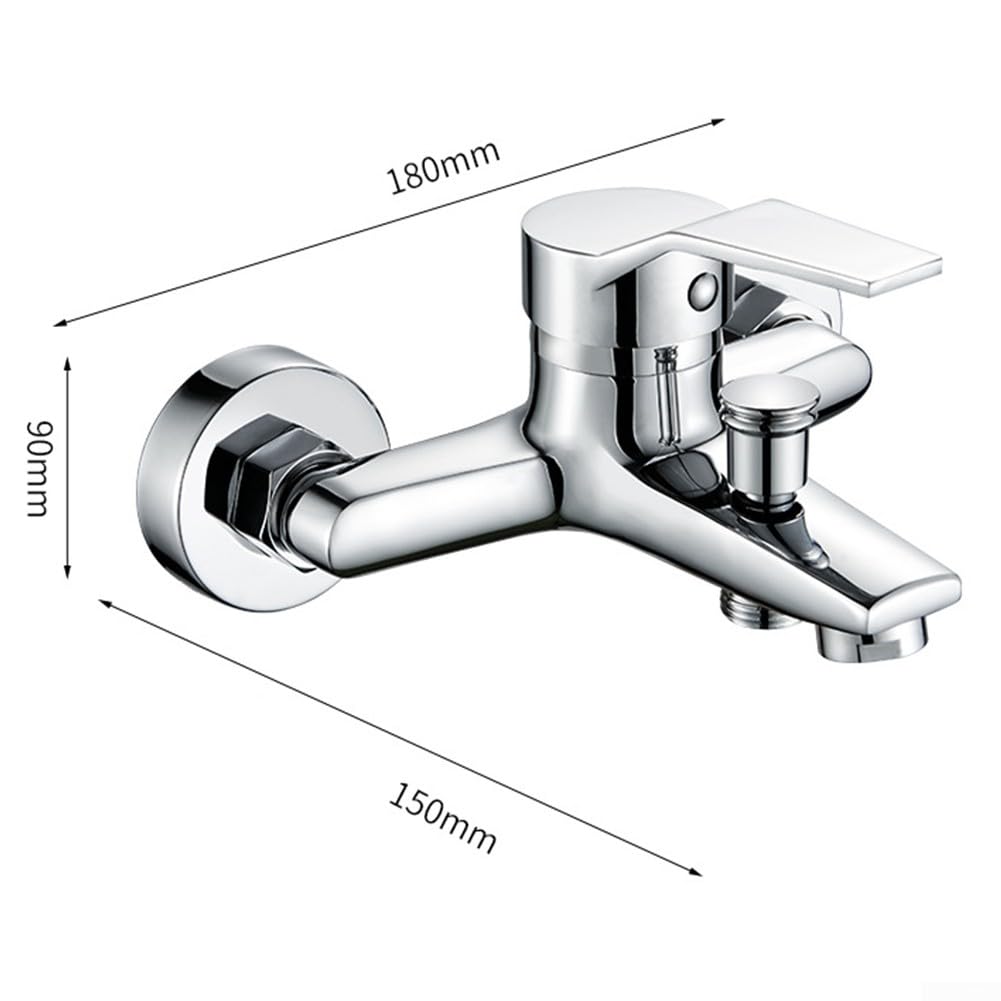 Rubinetti per lavabo, miscelatore a parete in stile moderno Finitura in lega di zinco cromata Look moderno Bocca doppia per bagno, comodità della cucina