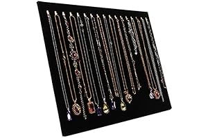 Tinsow 14.7"x12" 17 Hook Necklace Jewelry Tray Organizer