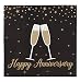 Cocktail Napkins - 150-Pack Luncheon Napkins, Disposable Paper Napkins Happy Anniversary Party Supplies, 3-Ply, Unfolded 13 x 13 inches, Folded 6.5 x 6.5 inches