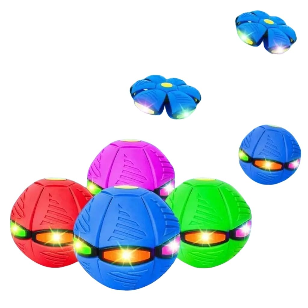 Generico 2026 aggiornamento Palla rimbalzante Magica, Disco Volante Magico, Nuova Palla rimbalzante Luminosa trasformabile a Doppia Forma per Bambini, con 6 luci