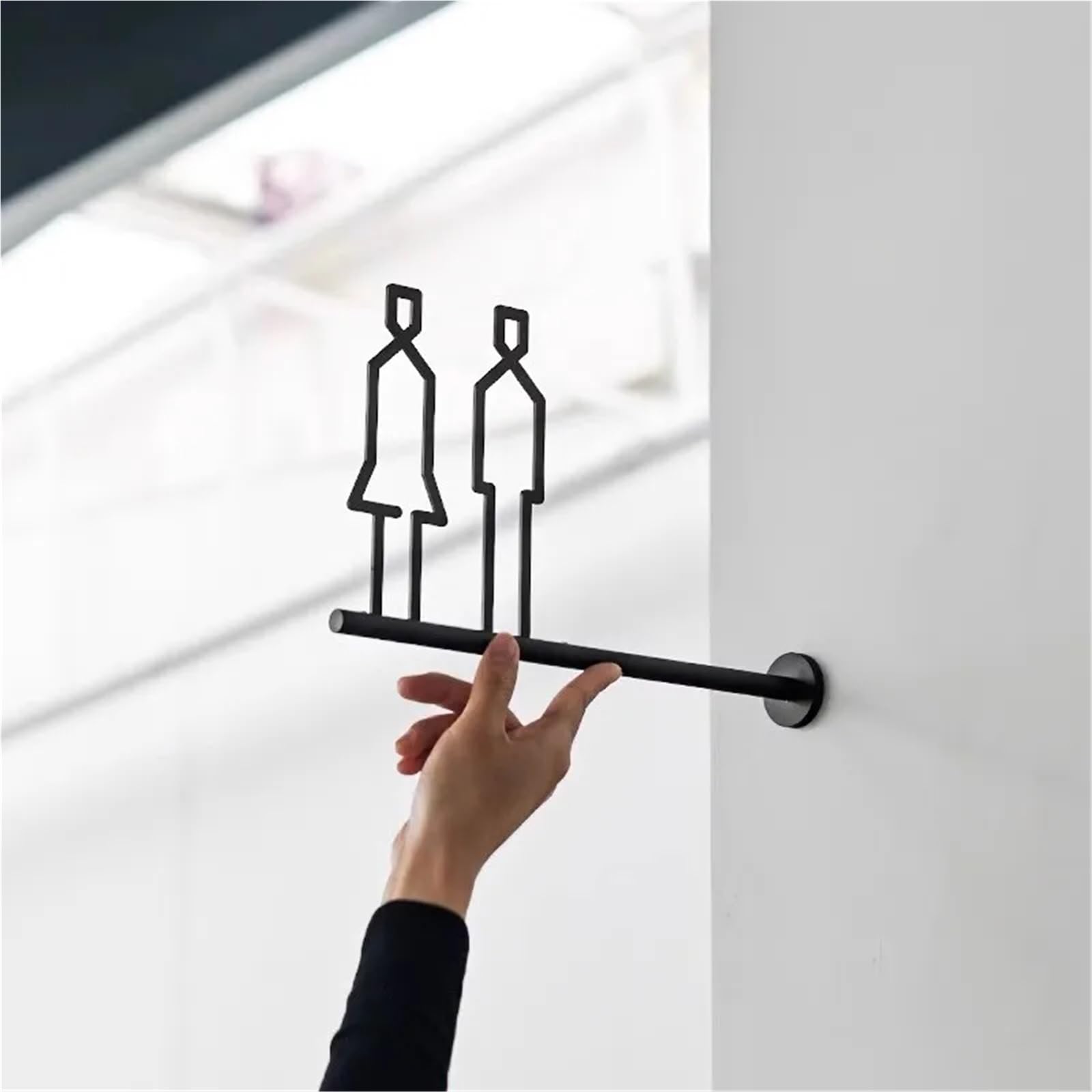 Panneau de toilette Signalisation Créative 3D For Toilettes Publiques, For Hommes Et Femmes, Suspendus Sur Le Côté, WC pour hôtel, bureau, maison, restaurant(Color-01)