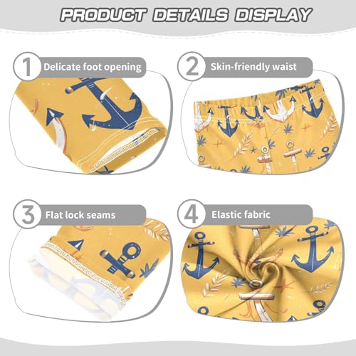 KLL Hand Drawn Sea Ship Ocean Toddler Girls' Basic Leggings Stretch High Waisted Dance Pants Gym3