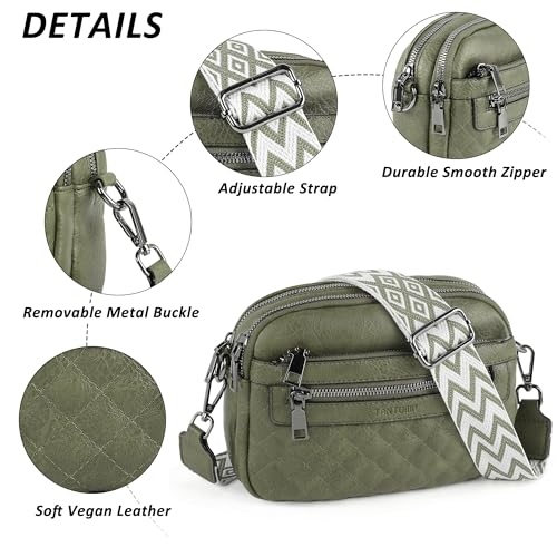 Image of TANTOMI Crossbody Bags for Women, 6-Pockets Cross Body Purse, Vegan Leather Handbags Shoulder Bag for Travel, Gifts for Women