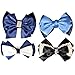 kilofly 4pc Women's Two-Way Snood Net Bow Barrette Hair Clip Bun Cover Set