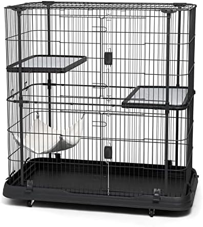 Prevue Pet Products Deluxe Cat Home With 3 Levels, Black