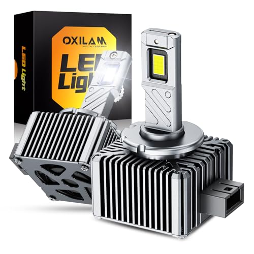 Image of OXILAM D1S LED Light Bulbs, 1500% Ultra-Brightness, 3-Min Easy Install D1S /D1R Bulb, 20-Year Lifespan, No Flicker, 99% Vehicle Compatibility