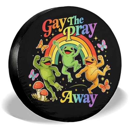 Image of GENANY Bisexual Father's Day PVC Spare Tire Cover for RV Trailer, Waterproof, No Camera Hole, Size 16 Fits 29-31 Inch