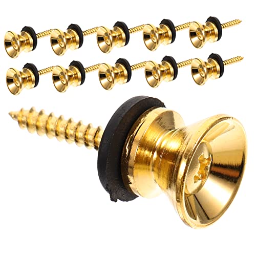 Levemolo Tail Pin Set for Electric Acoustic Guitars Guitar Strap Locks Metal Strap Buttons Bass Straps Pegs for Musicians