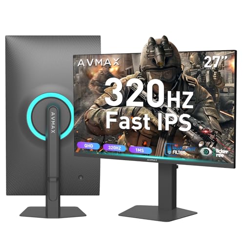 Image of AVMAX 27 Inch Gaming Monitor 320Hz /300Hz /240Hz,QHD2560X1440 Fast IPS,Adaptive FreeSync,90% DCI-P3,HDR400 Support,ErgoStand 2XDP1.4&2XHDMI2.1,P273B