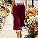 AKTCVVJ Capris for Women Cotton Linen Wide Leg Capri Pants Casual Loose Fit Elastic Waist Capris Summer Vacation Pant Wine