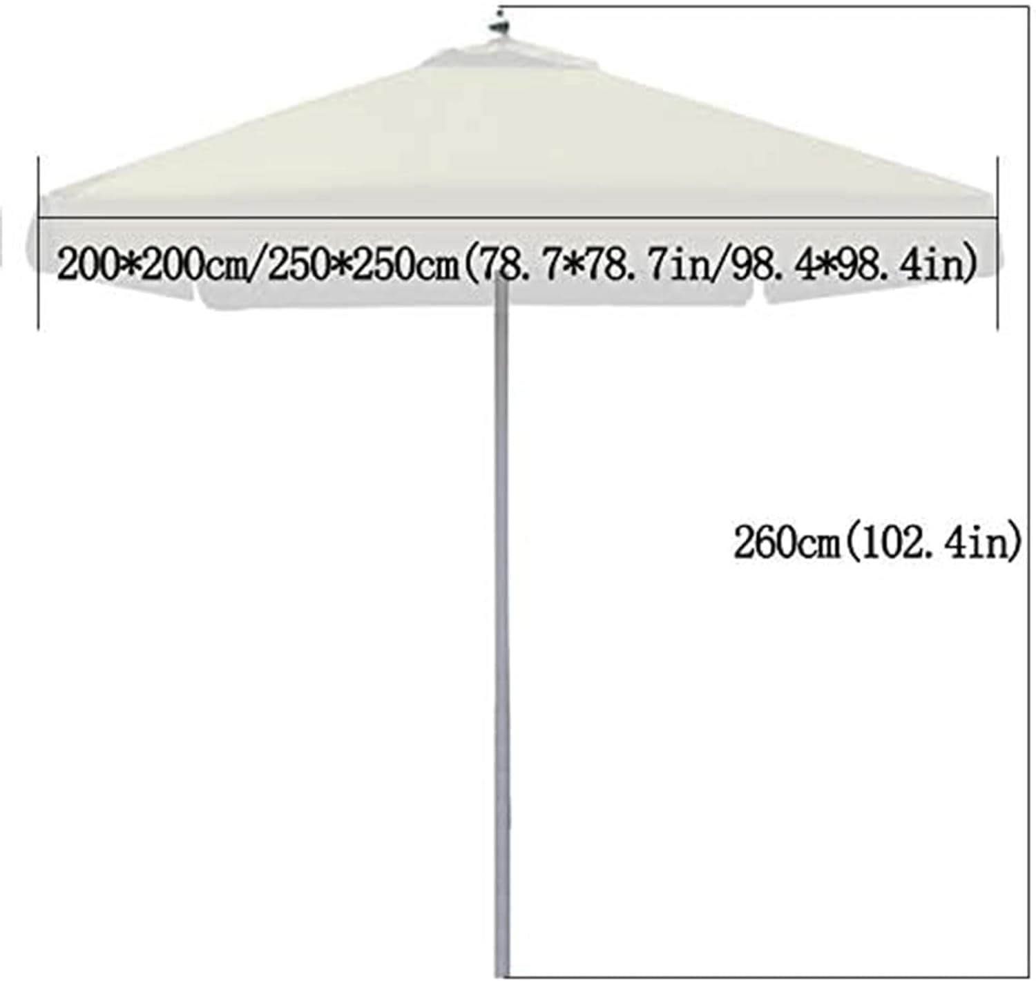 Parasole Tkaninowy Parasol Ogrodowy Z Marmurową Podstawą Prostokątne Patio Aluminiowy Słup Parasol Plażowy Lub Taras Ogrodowy Parasol Ogrodowy(White,200 * 200CM)
