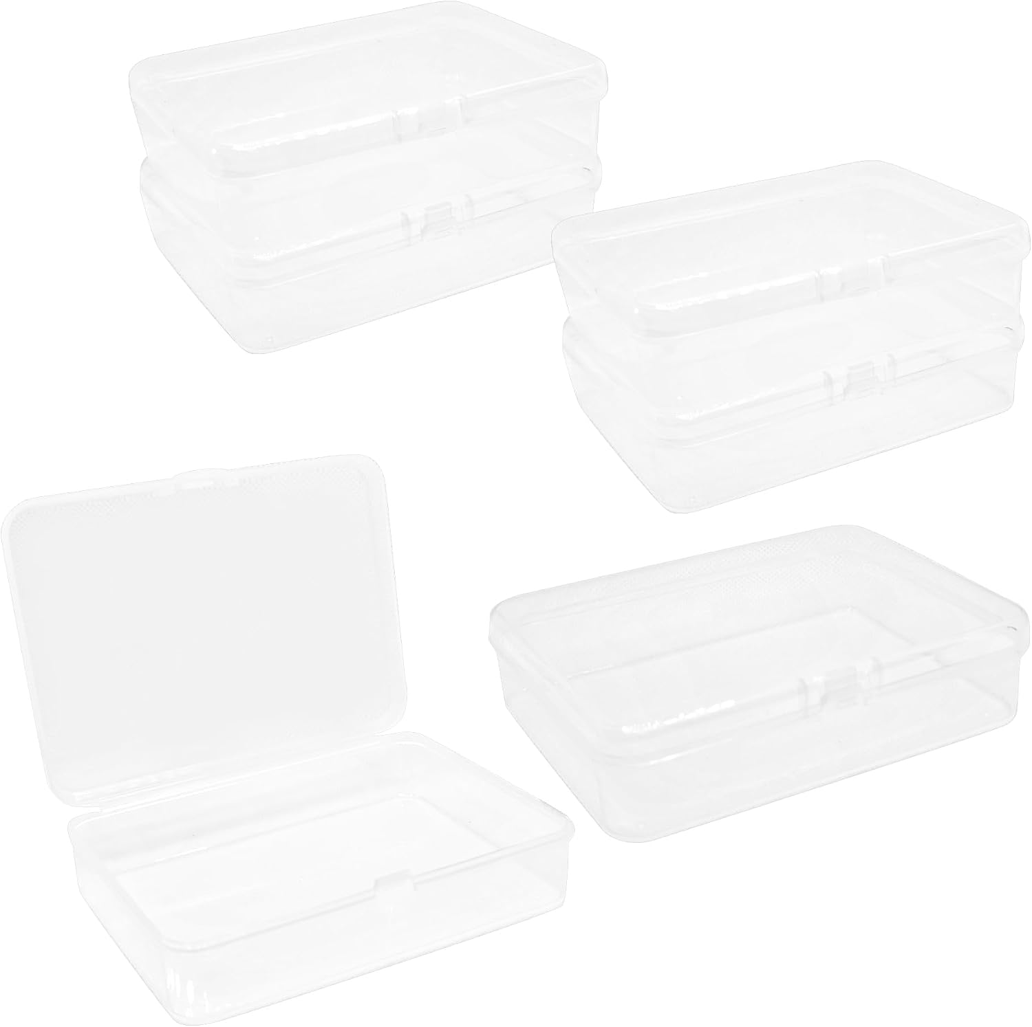 pson 6Pcs 2.16 x 2.16 x 0.79 Inch Small Clear Plastic Beads Storage Box with Hinged Lid for Jewelry, Crafts, Mini Items, Business Cards, and Accessories