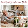 CallToU Caregiver Pager Call Button for Elderly at Home, 500ft Wireless Call Bell with 1 Portable Vibrating & 1 Plug-in Receiver, Waterproof Alert Button for Seniors, Patients, 2 Panic Buttons