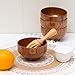 Cospring Handmade Wood Bowl, Mug, for Rice, Soup, Dip, Coffee, Tea, Decoration (4PCS Jujube Bowls, M: 4.5'' Dia x 2.6'' High)