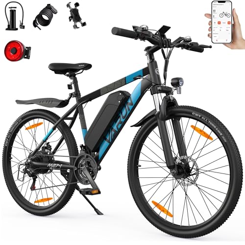 VARUN E Bike Herren Damen, 27,5 Zoll E-Mountainbike Elektrofahrrad, APP-Modell, 48V13Ah Batterie, LCD Meter, 5-PAS, 21-Gang Schaltung, Elektrofahrräder für Erwachsene Reichweite Max 110KM
