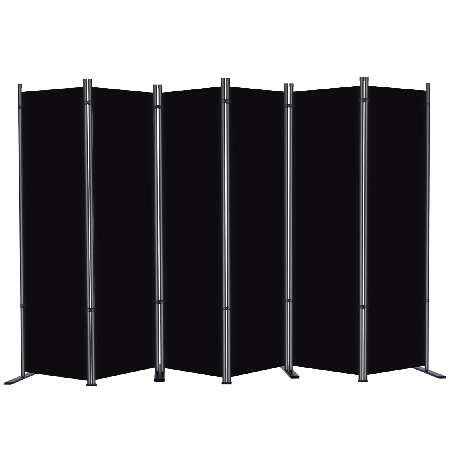 RANTILA 6 Panel Room Divider, 6 FT Folding Privacy Screen with Wide Feet, Freestanding Partition for Room Separation, Portable Room Divider Panel, 133